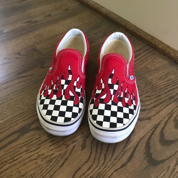 kids red and white checkered vans